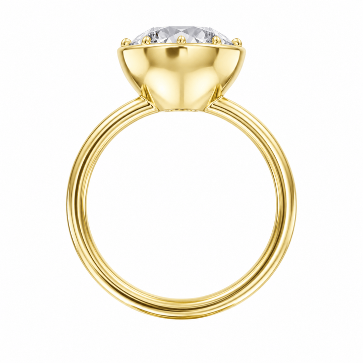 Solenne Button Back Round Diamond Engagement Ring in Ring by 18 KARATS INC.