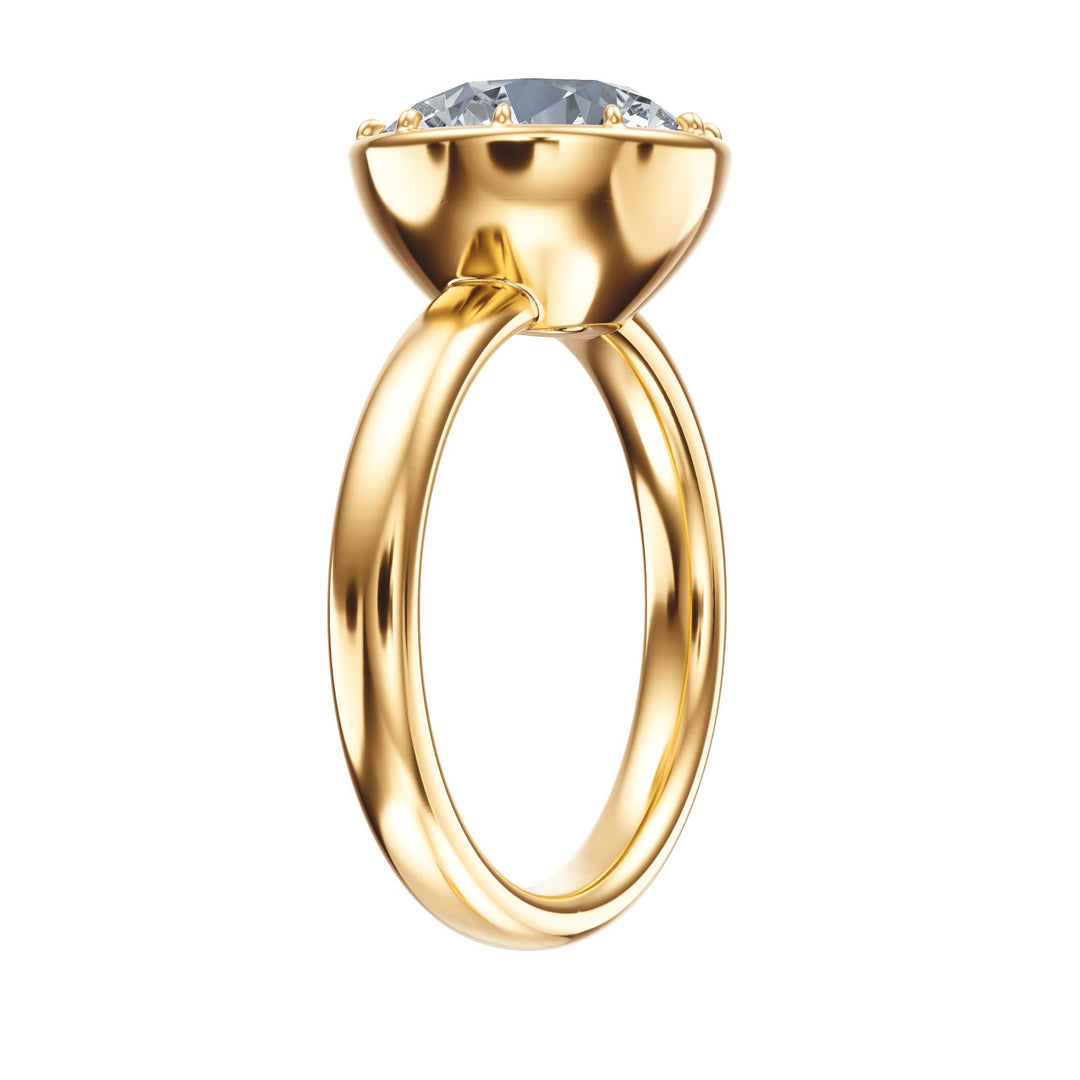Solenne Button Back Round Diamond Engagement Ring - R1068 in Ring by 18 KARATS INC.