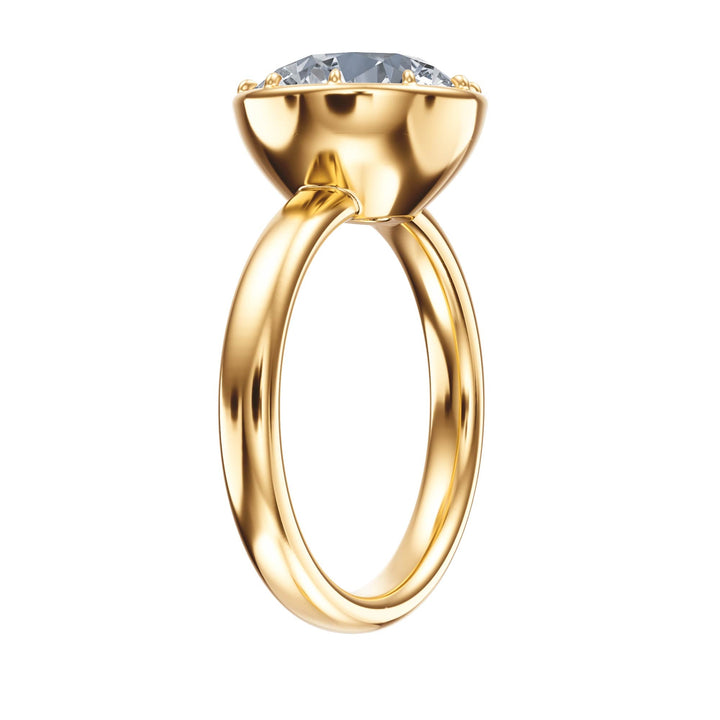 Solenne Button Back Round Diamond Engagement Ring - R1068 in Ring by 18 KARATS INC.
