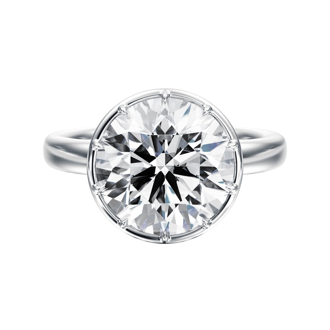 Solenne Button Back Round Diamond Engagement Ring - R1068 in Ring by 18 KARATS INC.