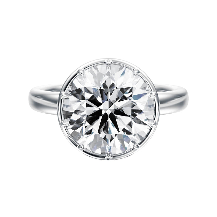 Solenne Button Back Round Diamond Engagement Ring - R1068 in Ring by 18 KARATS INC.
