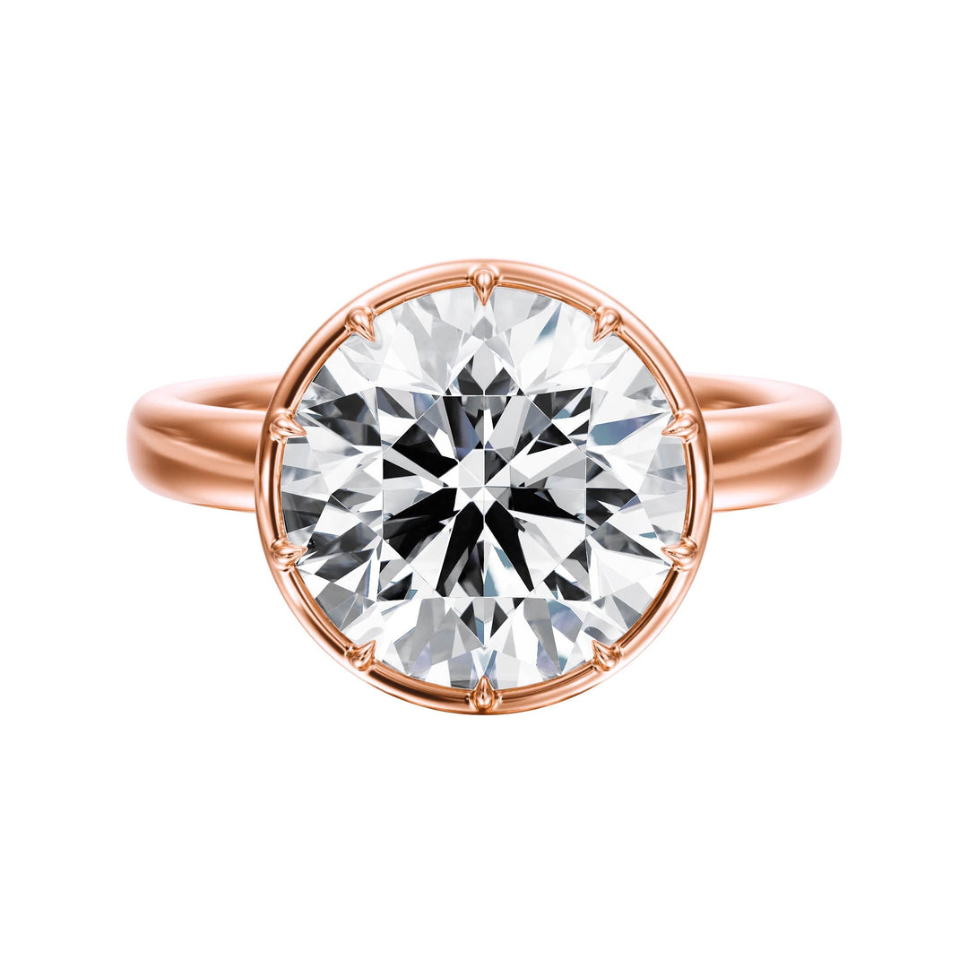 Solenne Button Back Round Diamond Engagement Ring - R1068 in Ring by 18 KARATS INC.
