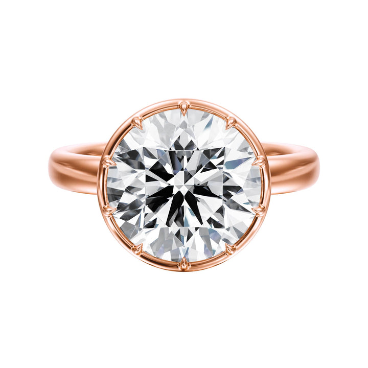 Solenne Button Back Round Diamond Engagement Ring - R1068 in Ring by 18 KARATS INC.