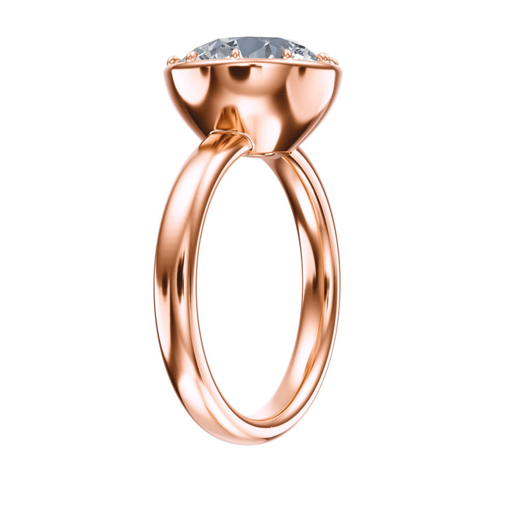 Solenne Button Back Round Diamond Engagement Ring - R1068 in Ring by 18 KARATS INC.