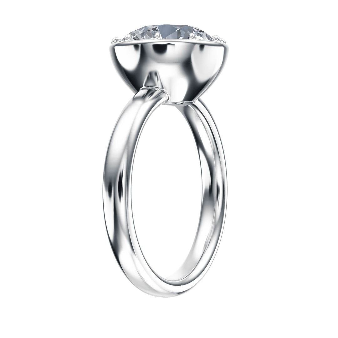 Solenne Button Back Round Diamond Engagement Ring - R1068 in Ring by 18 KARATS INC.