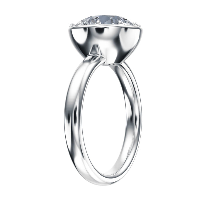 Solenne Button Back Round Diamond Engagement Ring - R1068 in Ring by 18 KARATS INC.
