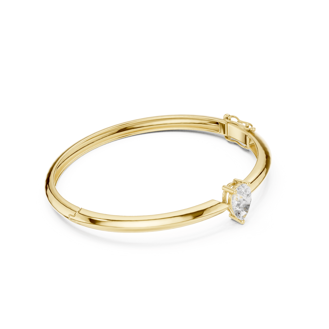 Solitaire Pear Diamond Bangle - BC132 in Bracelet by 18 KARATS INC.