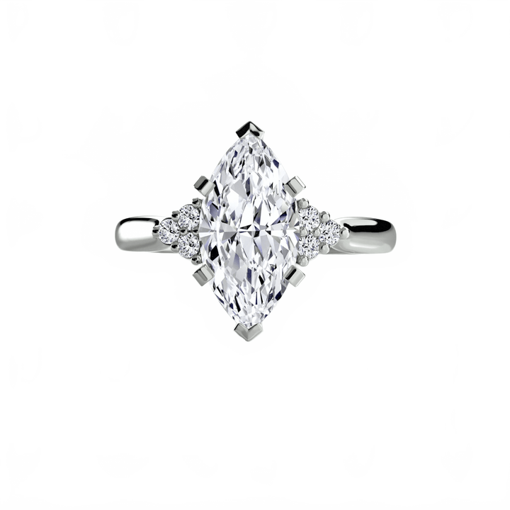 Solitaire With Cluster Shoulders 2 in setting by 18 KARATS