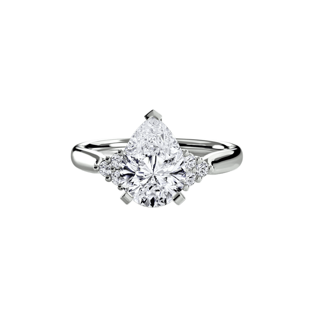 Solitaire With Cluster Shoulders 2 in setting by 18 KARATS