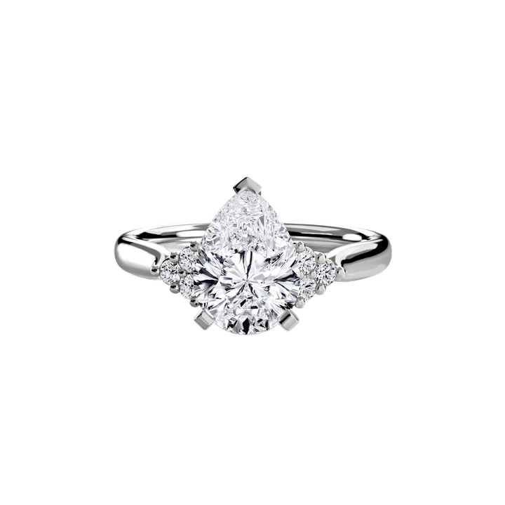 Solitaire With Cluster Shoulders 2 in setting by 18 KARATS