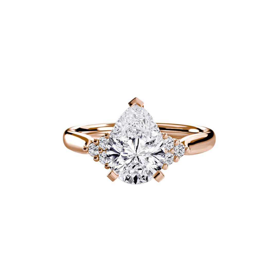 Solitaire With Cluster Shoulders 2 in setting by 18 KARATS