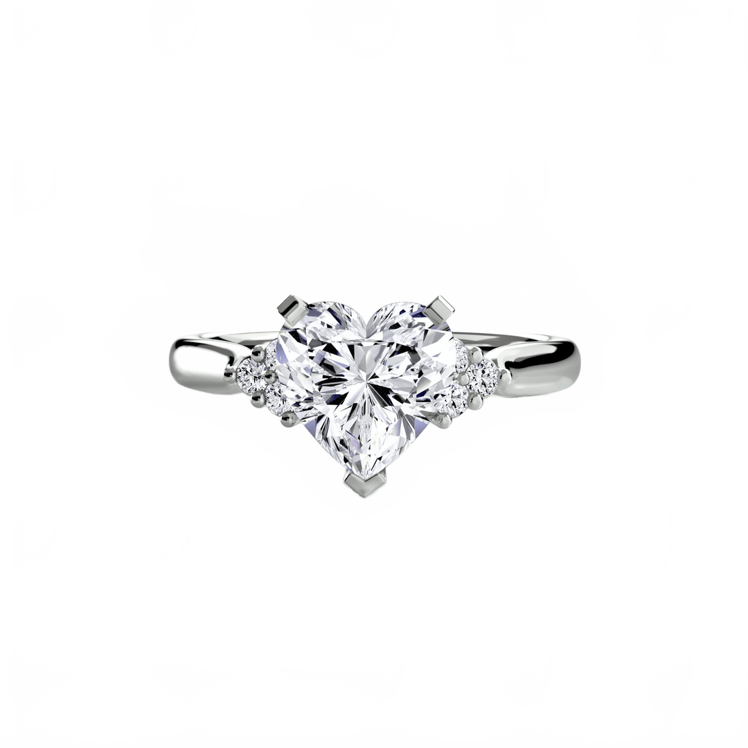 Solitaire With Cluster Shoulders 2 in setting by 18 KARATS