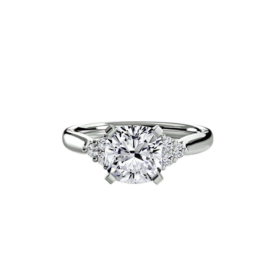 Solitaire With Cluster Shoulders 2 in setting by 18 KARATS