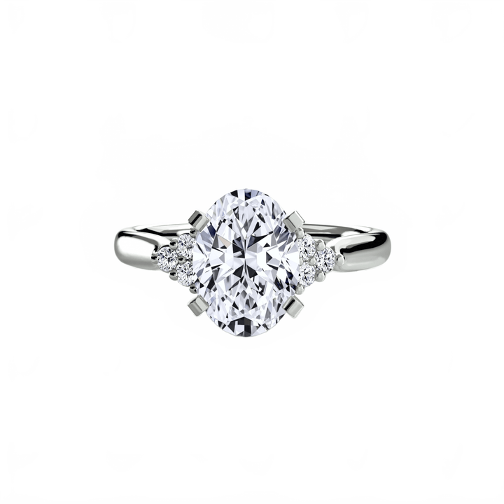 Solitaire With Cluster Shoulders 2 in setting by 18 KARATS