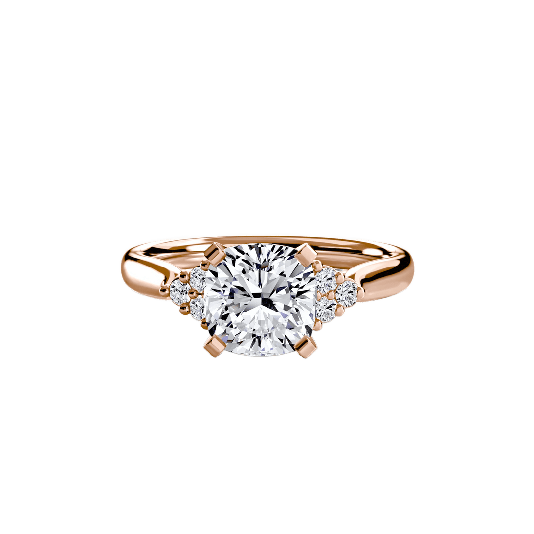 Solitaire With Cluster Shoulders 2 in setting by 18 KARATS