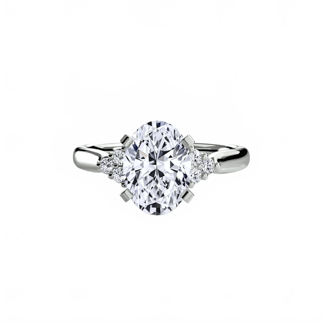 Solitaire With Cluster Shoulders 2 in setting by 18 KARATS