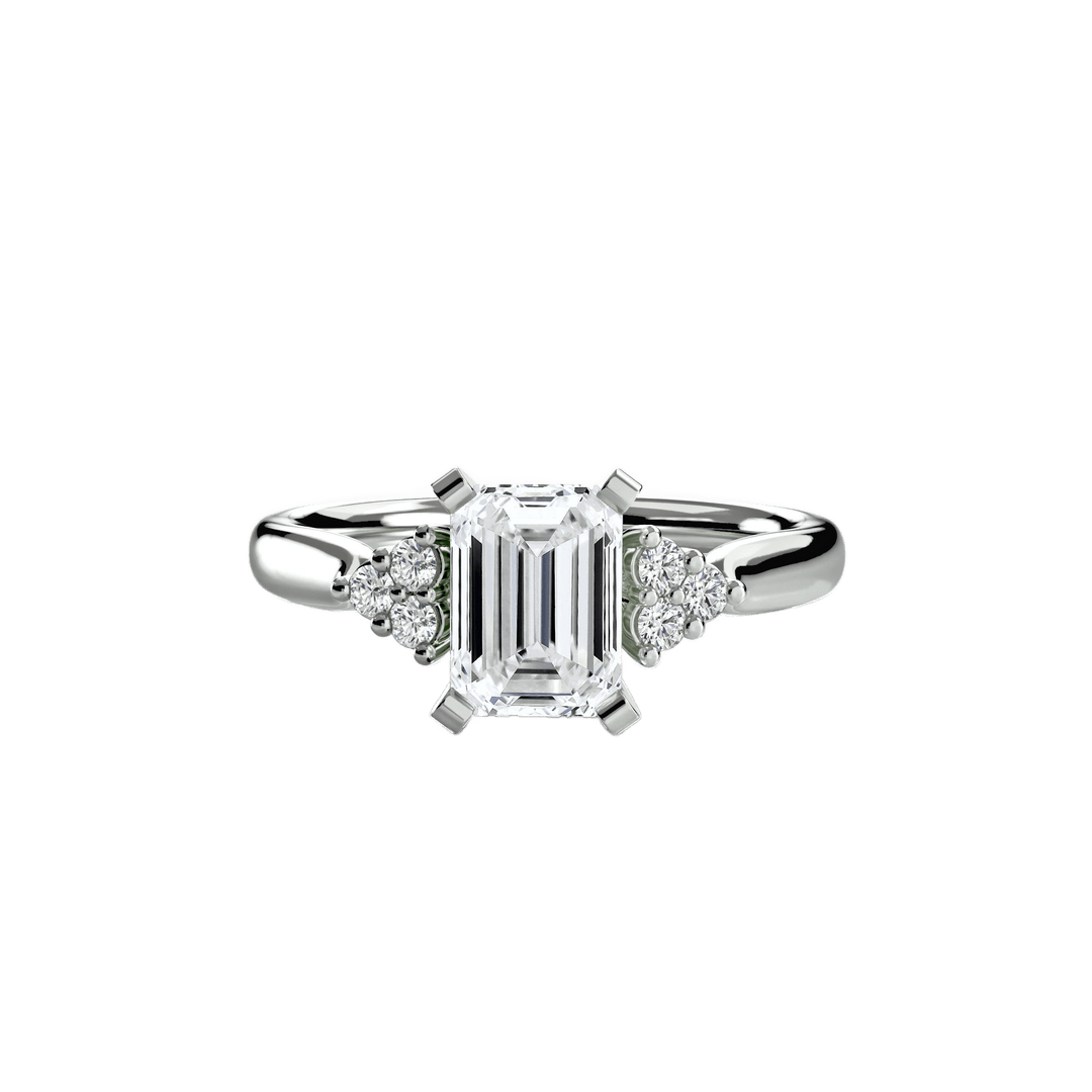 Solitaire With Cluster Shoulders 2 in setting by 18 KARATS