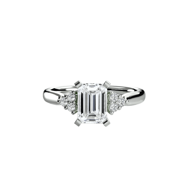 Solitaire With Cluster Shoulders 2 in setting by 18 KARATS