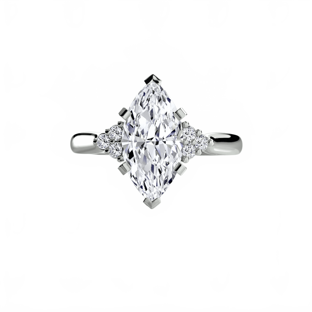 Solitaire With Cluster Shoulders 2 in setting by 18 KARATS