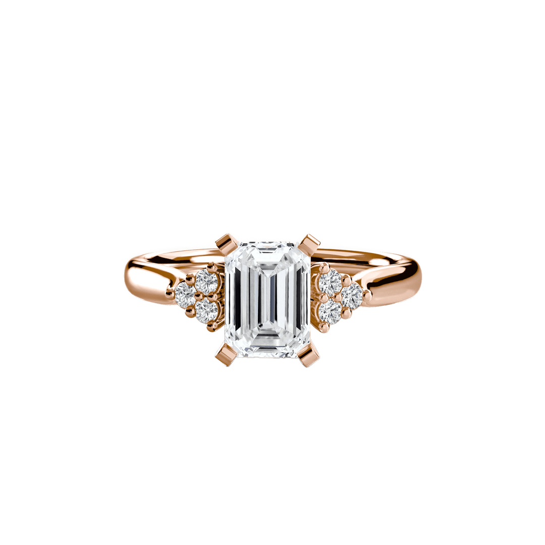 Solitaire With Cluster Shoulders 2 in setting by 18 KARATS