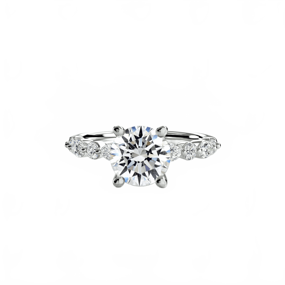 Solitaire With Eternity Pave 2 in setting by 18 KARATS