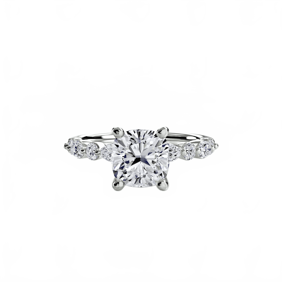 Solitaire With Eternity Pave 2 in setting by 18 KARATS