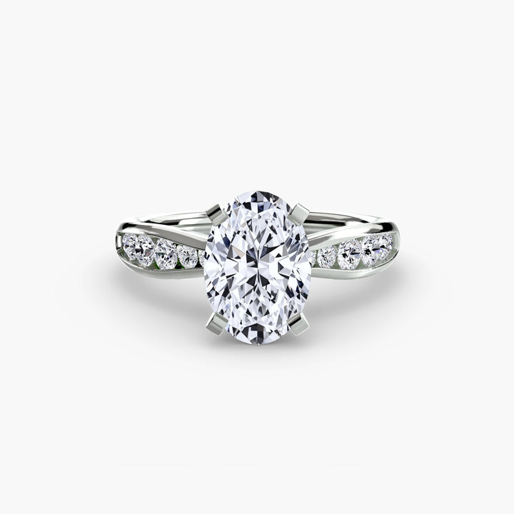 Solitaire With Pave 3 in setting by 18 KARATS