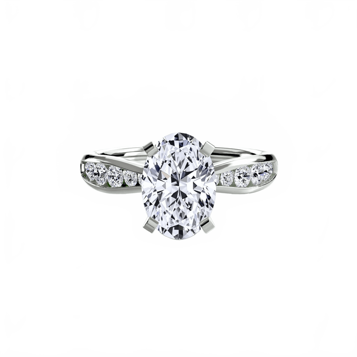 Solitaire With Pave 3 in setting by 18 KARATS