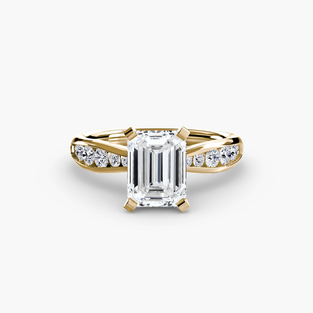 Solitaire With Pave 3 in setting by 18 KARATS