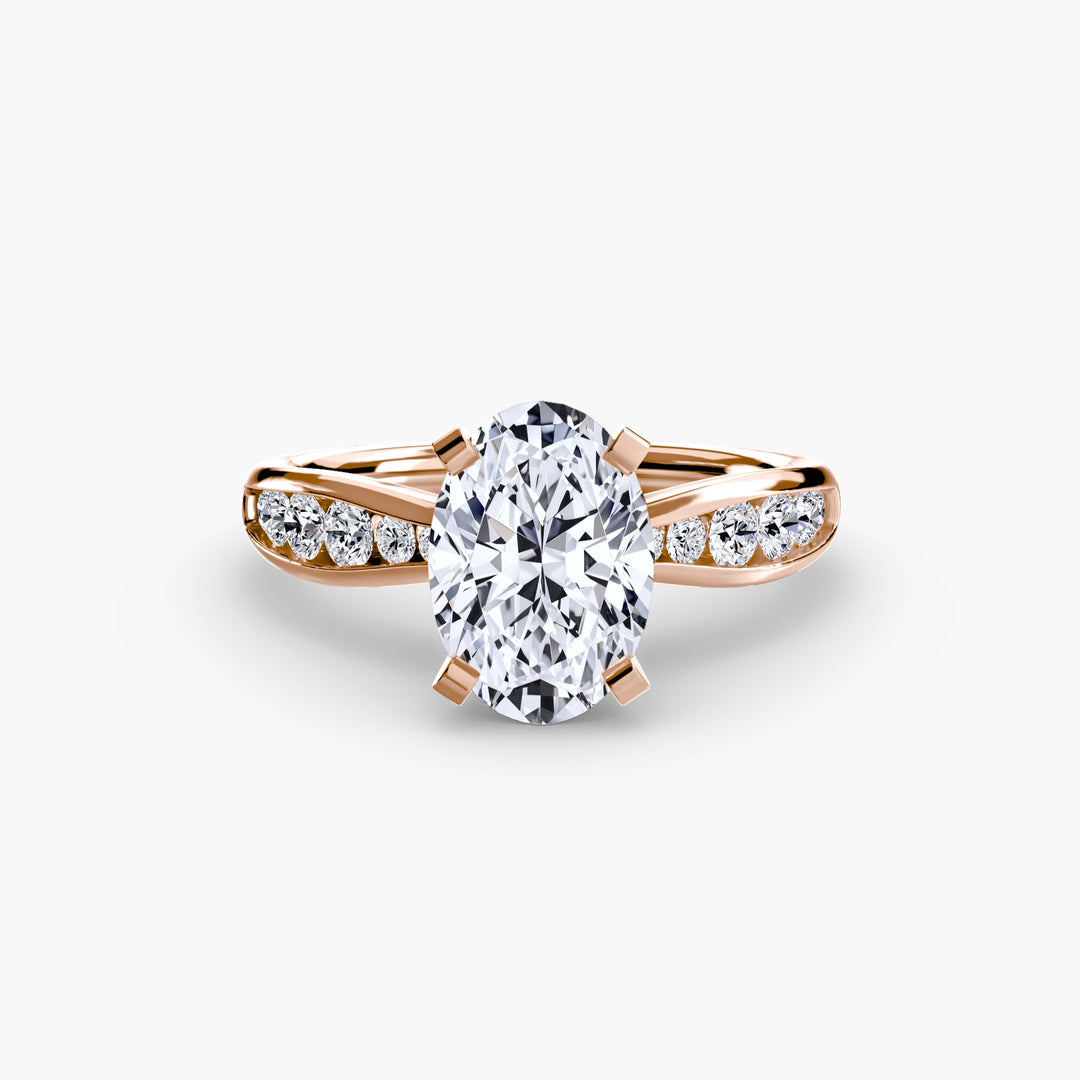 Solitaire With Pave 3 in setting by 18 KARATS