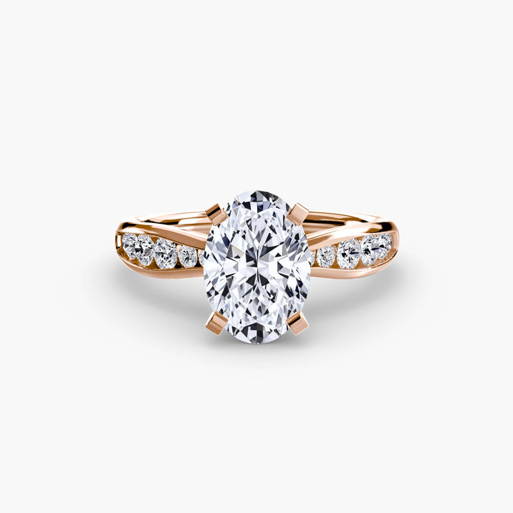 Solitaire With Pave 3 in setting by 18 KARATS