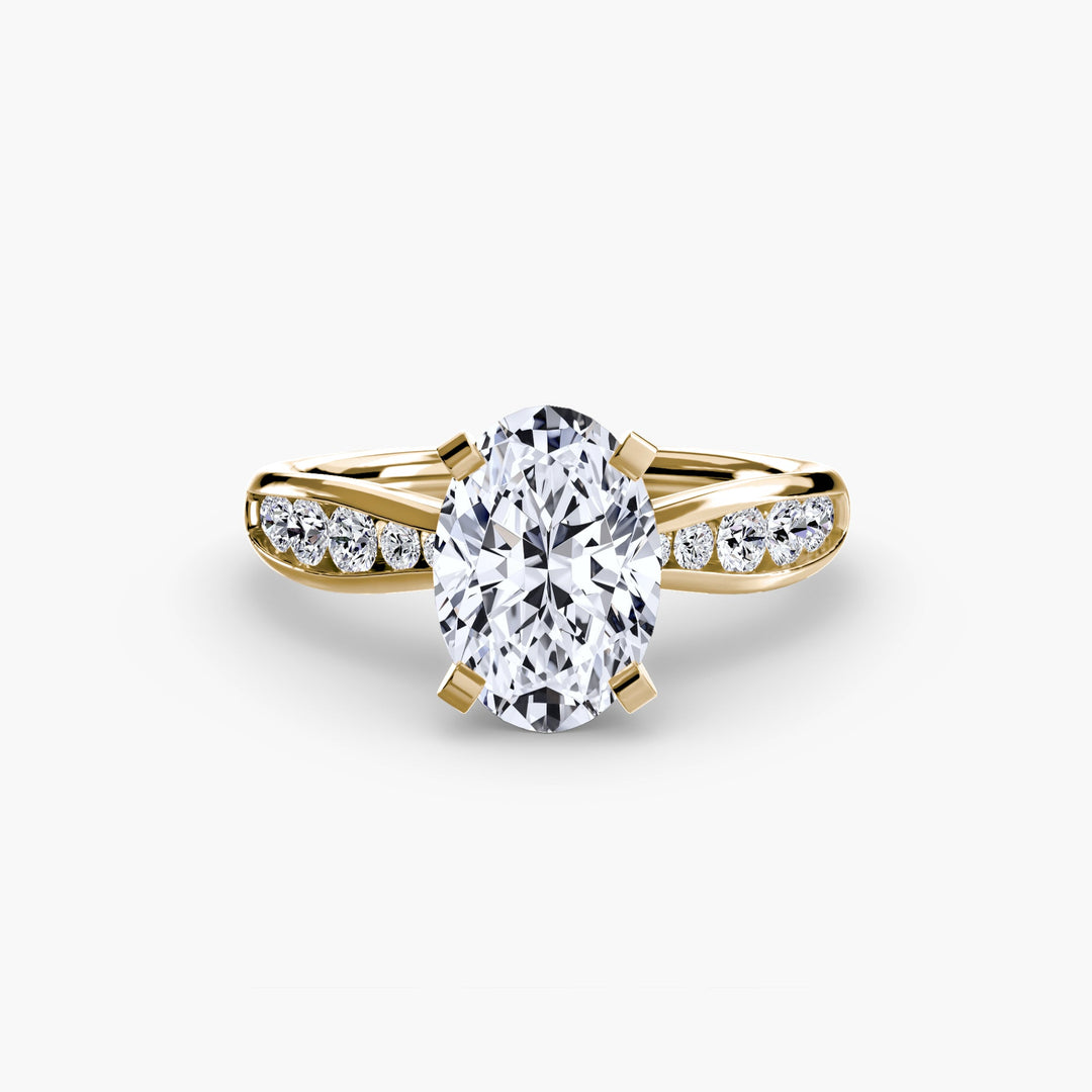 Solitaire With Pave 3 in setting by 18 KARATS