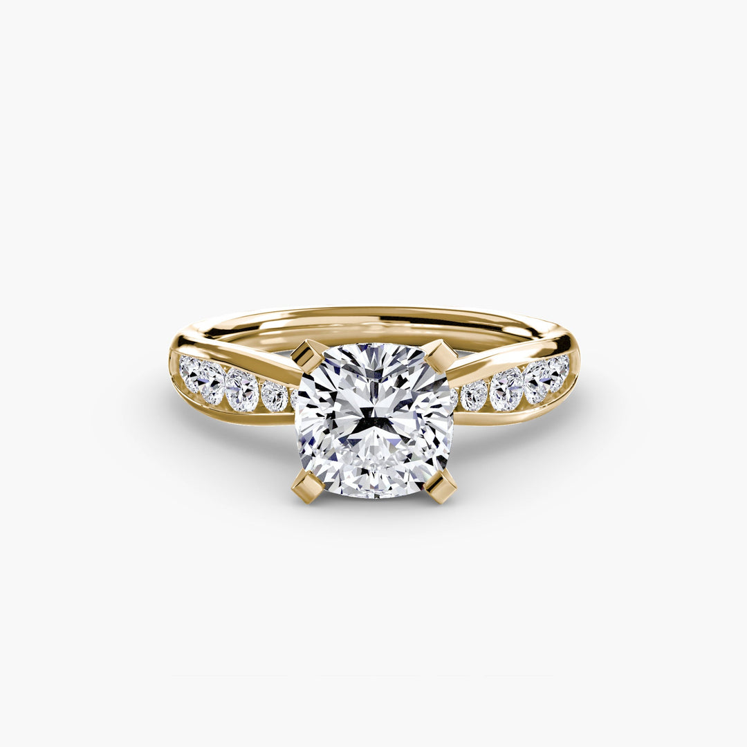 Solitaire With Pave 3 in setting by 18 KARATS