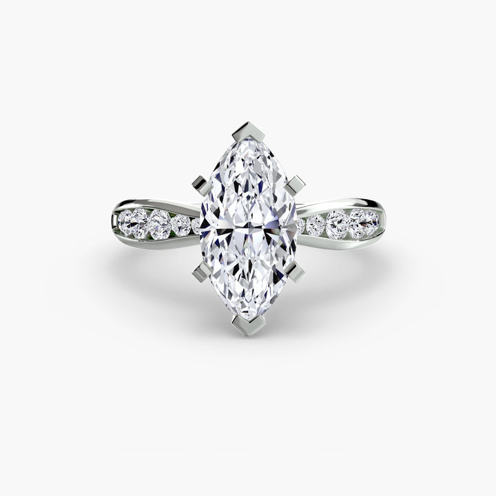 Solitaire With Pave 3 in setting by 18 KARATS