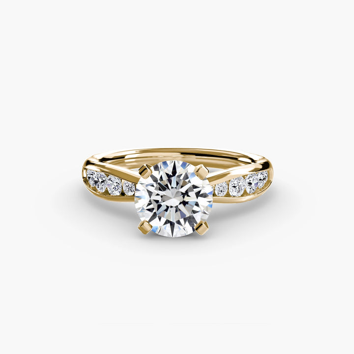 Solitaire With Pave 3 in setting by 18 KARATS