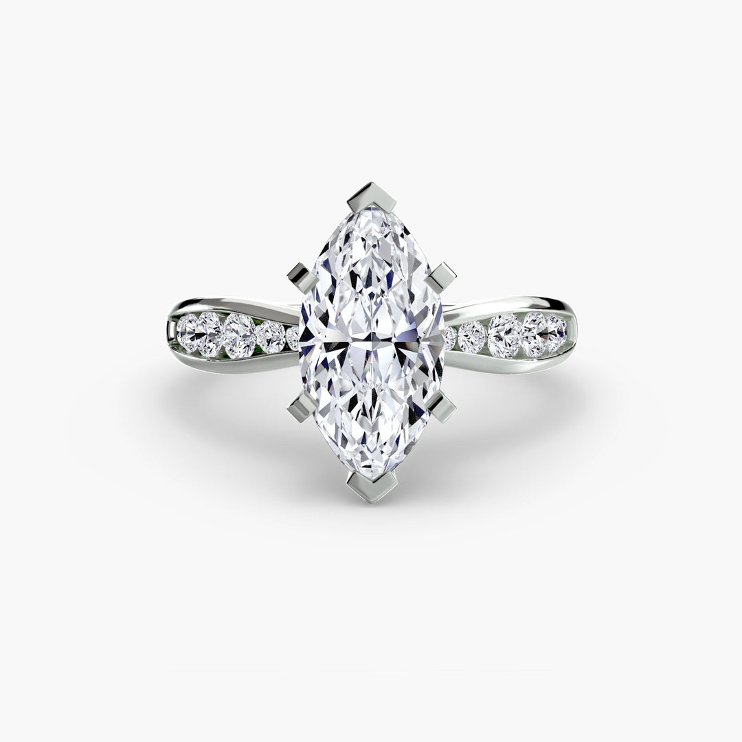 Solitaire With Pave 3 in setting by 18 KARATS