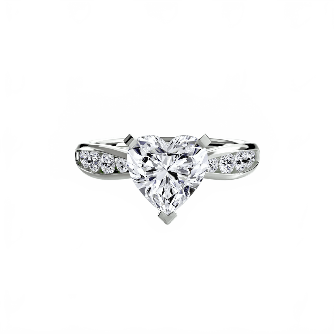 Solitaire With Pave 3 in setting by 18 KARATS