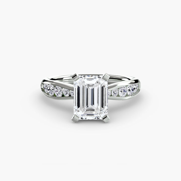 Solitaire With Pave 3 in setting by 18 KARATS