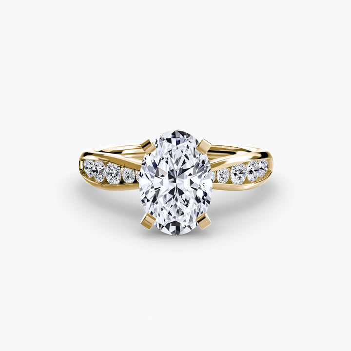 Solitaire With Pave 3 in setting by 18 KARATS