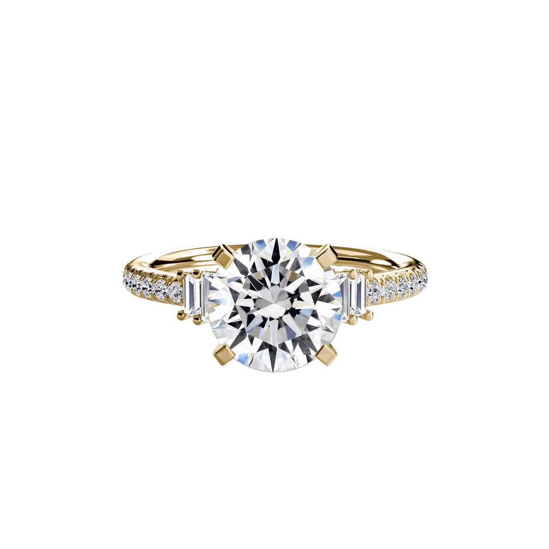 Solitaire with Pave 4 in setting by 18 KARATS