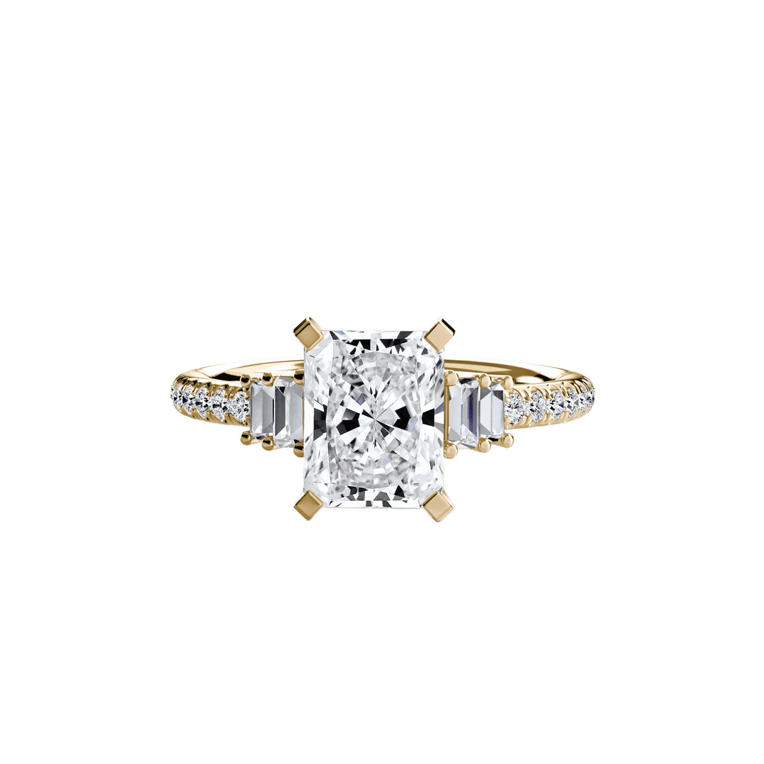 Solitaire with Pave 4 in setting by 18 KARATS