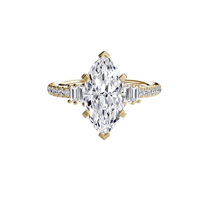 Solitaire with Pave 4 in setting by 18 KARATS