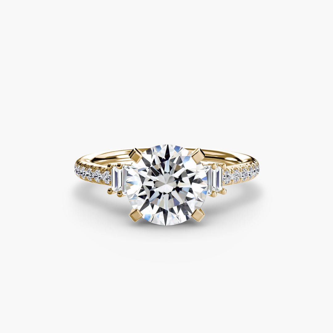 Solitaire with Pave 4 in setting by 18 KARATS
