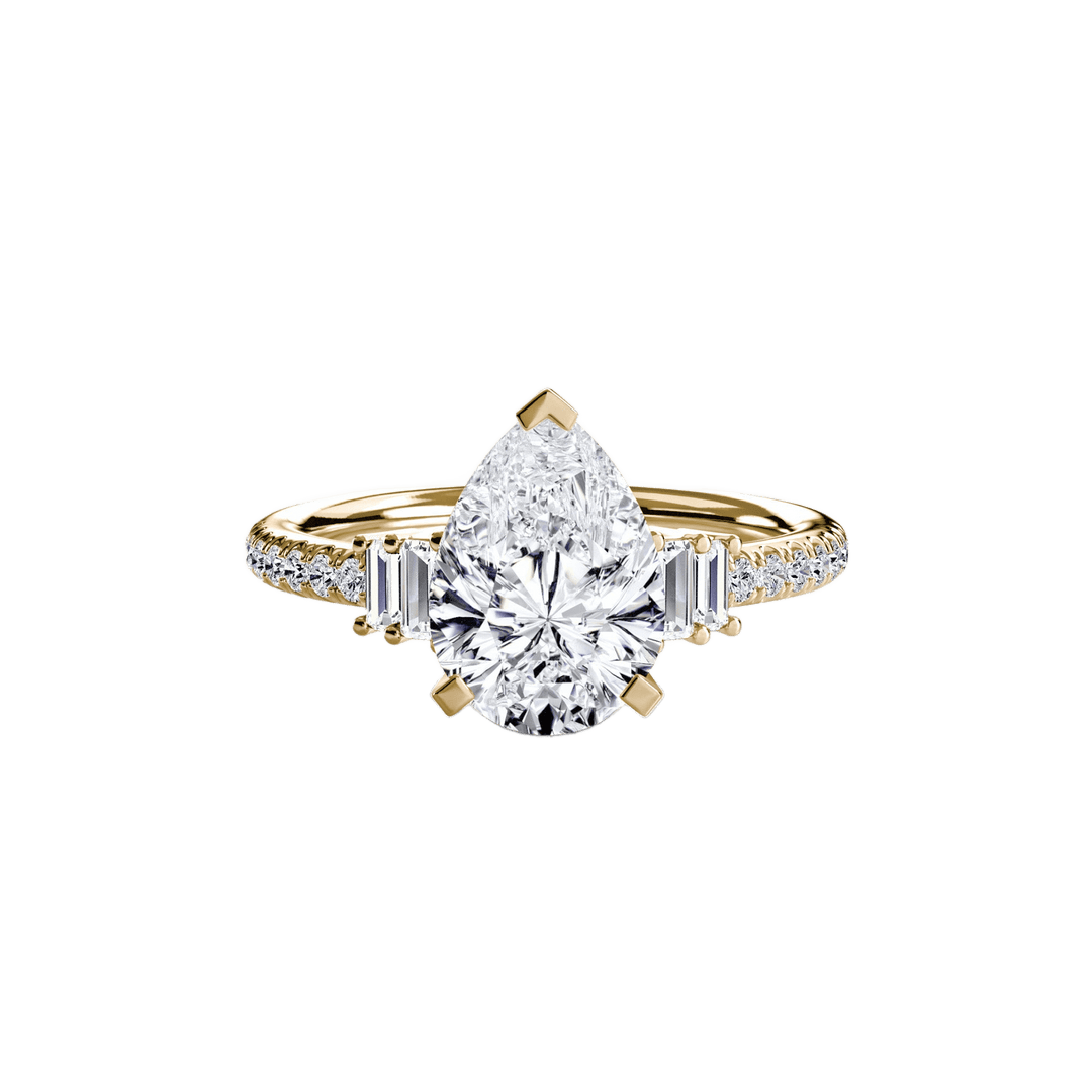 Solitaire with Pave 4 in setting by 18 KARATS