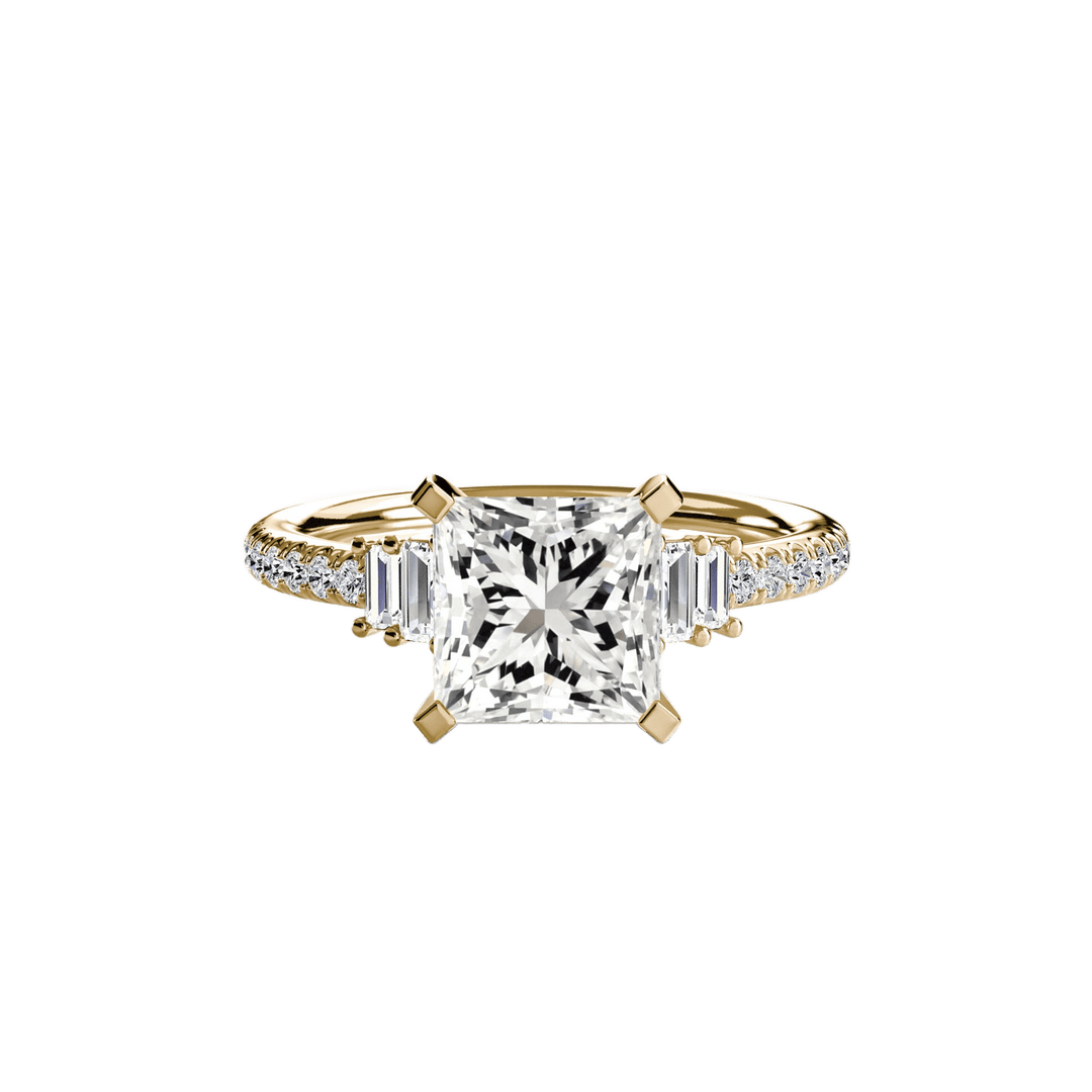 Solitaire with Pave 4 in setting by 18 KARATS