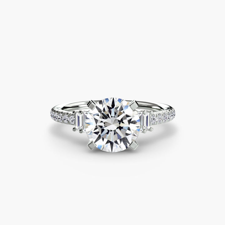 Solitaire with Pave 4 in setting by 18 KARATS