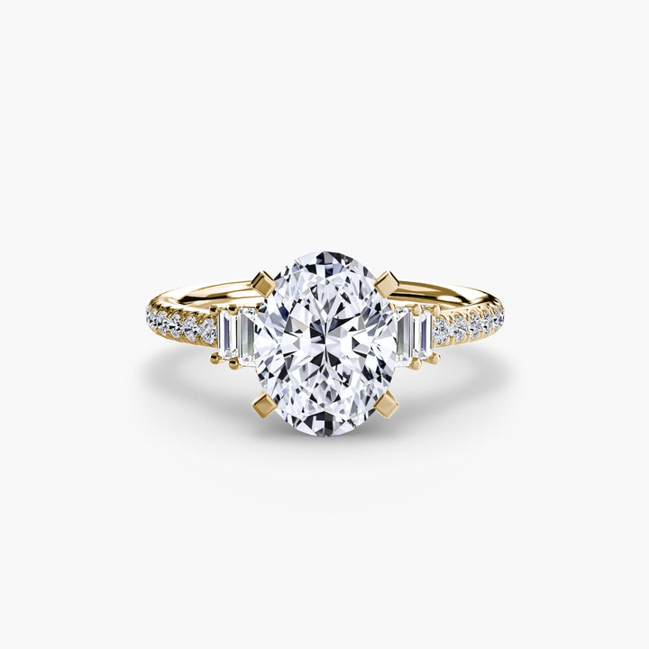 Solitaire with Pave 4 in setting by 18 KARATS