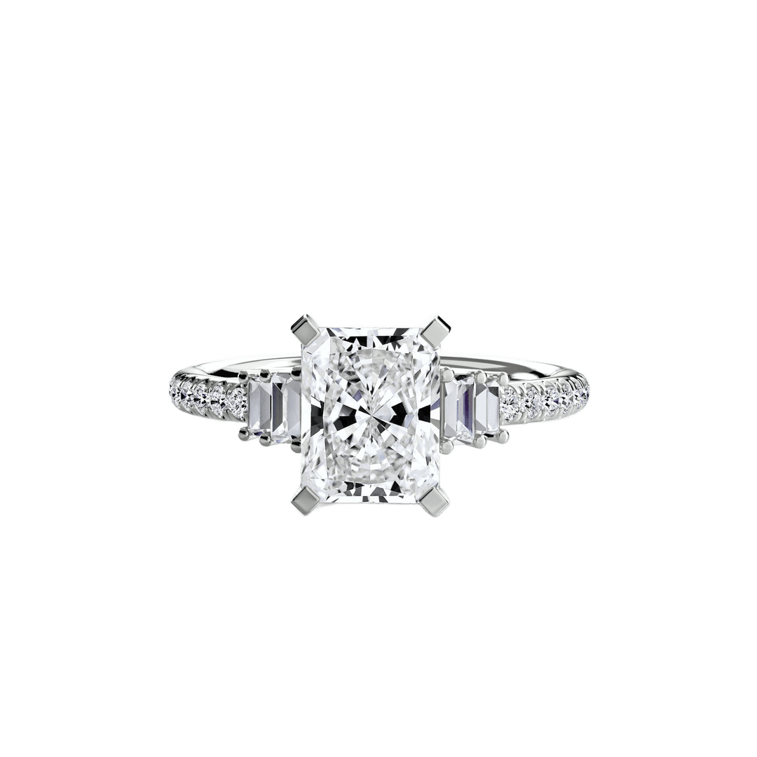 Solitaire with Pave 4 in setting by 18 KARATS