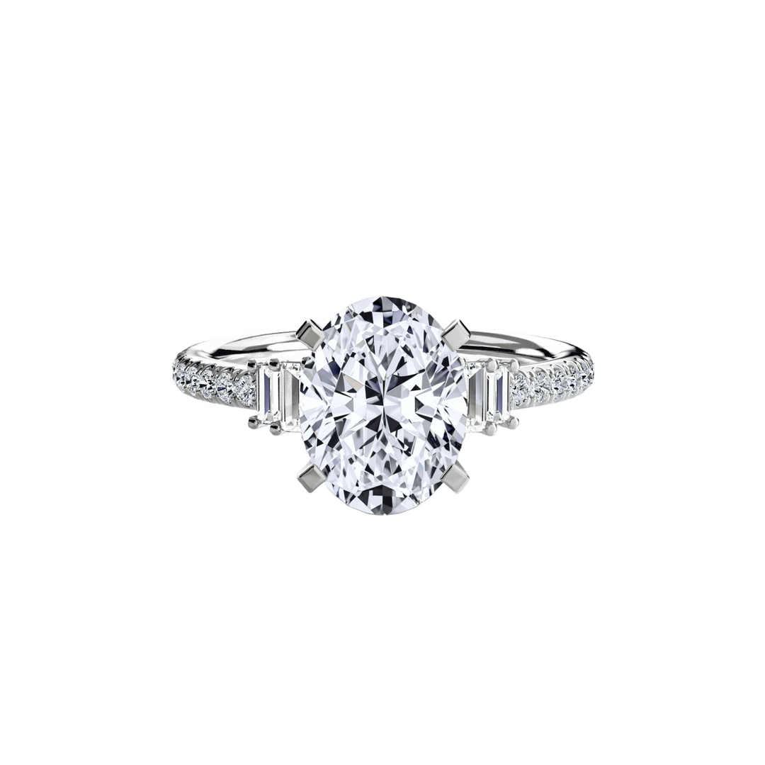 Solitaire with Pave 4 in setting by 18 KARATS