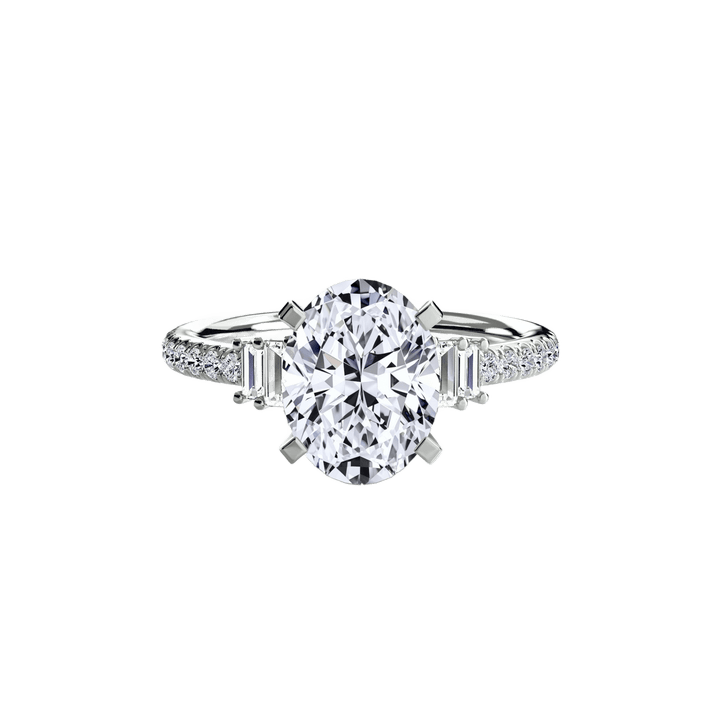 Solitaire with Pave 4 in setting by 18 KARATS